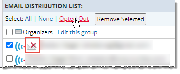 Selecting opt out email addresses