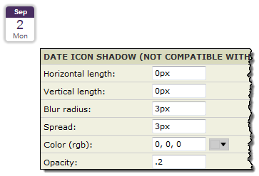 Date icon - alternate shadow settings
