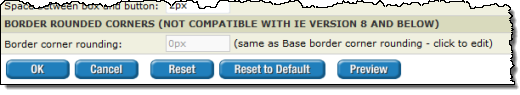 Border corner rounding setting