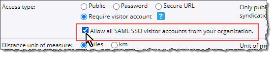Allow all SAML SSO visitor accounts from your organization
