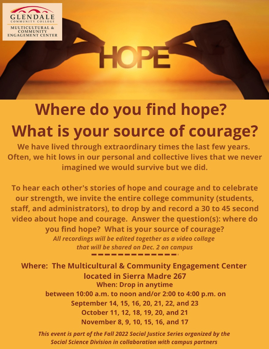 Stories of Self: Making Oral Histories, Wednesday, November 16, 2022, 2 -  4pm - MCEC Calendar of Events | Glendale Community College